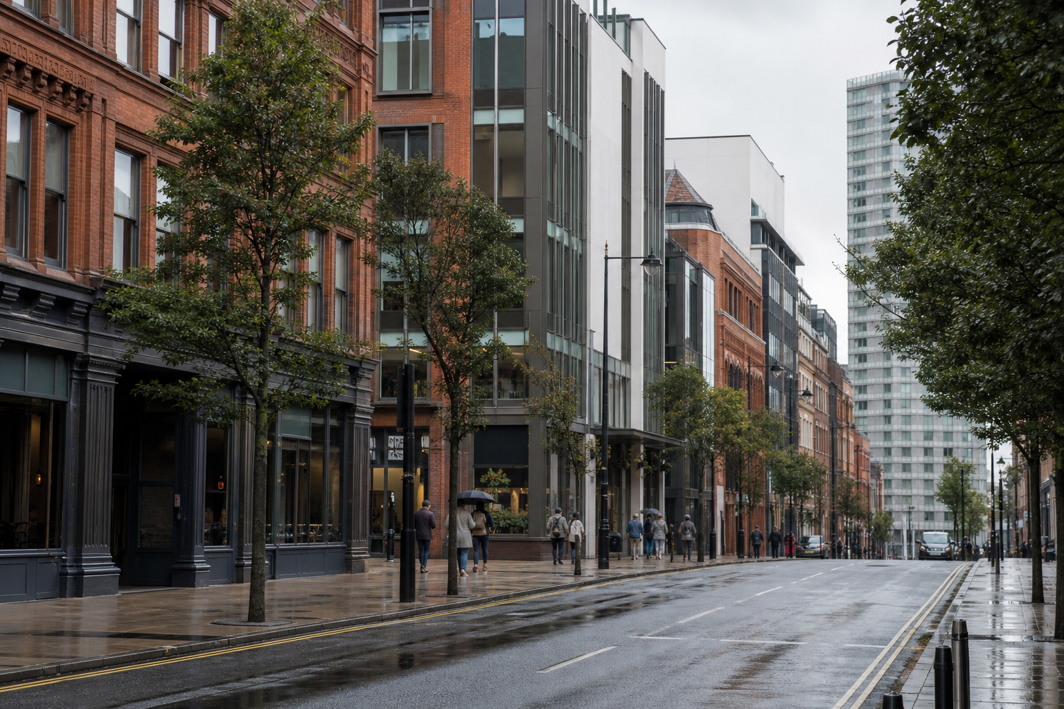 Birmingham commercial streetscape for West Midlands project coverage.